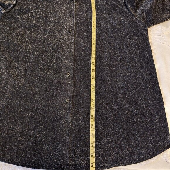 Studio C black and silver oversized blouse Medium - Large EUC - Picture 6 of 9